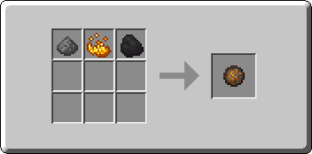 Fire Charge crafting recipe — the exact Crafting Table grid layout in Minecraft 26.3