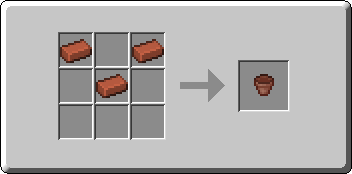 Flower Pot crafting recipe — the exact Crafting Table grid layout in Minecraft 26.3
