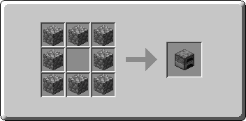 Furnace crafting recipe — the exact Crafting Table grid layout in Minecraft 26.3