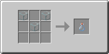 Glass Bottle crafting recipe — the exact Crafting Table grid layout in Minecraft 26.3