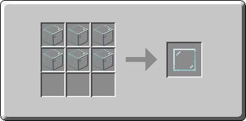 Glass Pane crafting recipe — the exact Crafting Table grid layout in Minecraft 26.3