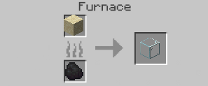 Glass crafting recipe — the exact Furnace grid layout in Minecraft 26.3