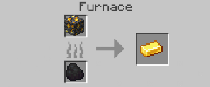 Gold Ingot crafting recipe — the exact Blast Furnace grid layout in Minecraft 26.3