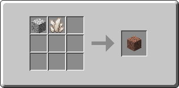 Granite crafting recipe — the exact Crafting Table grid layout in Minecraft 26.3