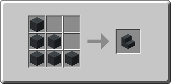 Gray Wool Stairs crafting recipe — the exact Crafting Table grid layout in Minecraft 26.3