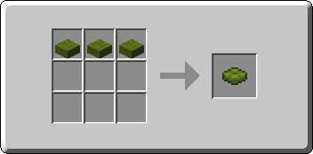 Green Cushion crafting recipe — the exact Crafting Table grid layout in Minecraft 26.3