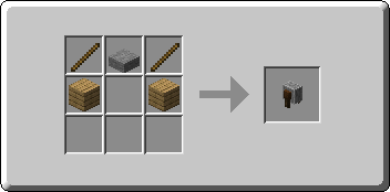 Grindstone crafting recipe — the exact Crafting Table grid layout in Minecraft 26.3