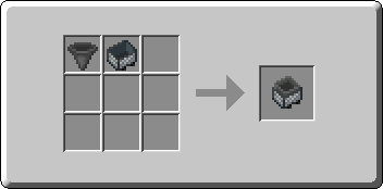Minecart with Hopper crafting recipe — the exact Crafting Table grid layout in Minecraft 26.3