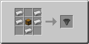 Hopper crafting recipe — the exact Crafting Table grid layout in Minecraft 26.3