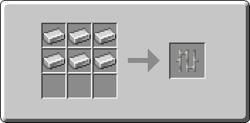 Iron Bars crafting recipe — the exact Crafting Table grid layout in Minecraft 26.3