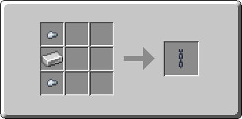 Iron Chain crafting recipe — the exact Crafting Table grid layout in Minecraft 26.3
