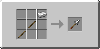 Iron Spear crafting recipe — the exact Crafting Table grid layout in Minecraft 26.3