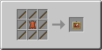 Item Frame crafting recipe — the exact Crafting Table grid layout in Minecraft 26.3