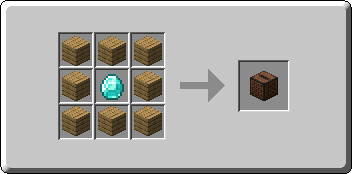 Jukebox crafting recipe — the exact Crafting Table grid layout in Minecraft 26.3