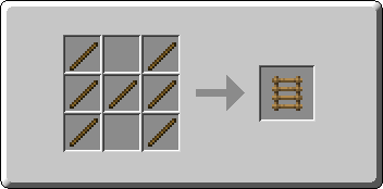 Ladder crafting recipe — the exact Crafting Table grid layout in Minecraft 26.3