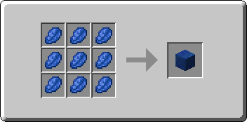 Block of Lapis Lazuli crafting recipe — the exact Crafting Table grid layout in Minecraft 26.3