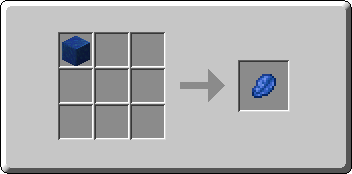 Lapis Lazuli crafting recipe — the exact Crafting Table grid layout in Minecraft 26.3