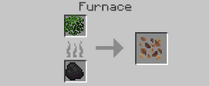 Leaf Litter crafting recipe — the exact Furnace grid layout in Minecraft 26.3