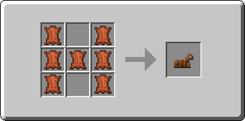 Leather Horse Armor crafting recipe — the exact Crafting Table grid layout in Minecraft 26.3