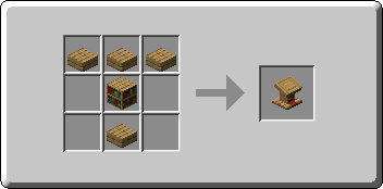 Lectern crafting recipe — the exact Crafting Table grid layout in Minecraft 26.3