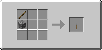 Lever crafting recipe — the exact Crafting Table grid layout in Minecraft 26.3