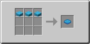Light Blue Cushion crafting recipe — the exact Crafting Table grid layout in Minecraft 26.3