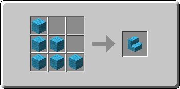 Light Blue Wool Stairs crafting recipe — the exact Crafting Table grid layout in Minecraft 26.3