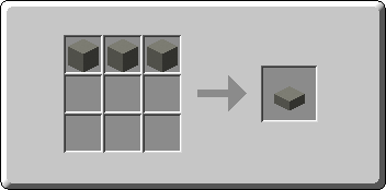 Light Gray Concrete Slab crafting recipe — the exact Crafting Table grid layout in Minecraft 26.3