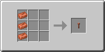 Lightning Rod crafting recipe — the exact Crafting Table grid layout in Minecraft 26.3