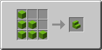 Lime Wool Stairs crafting recipe — the exact Crafting Table grid layout in Minecraft 26.3