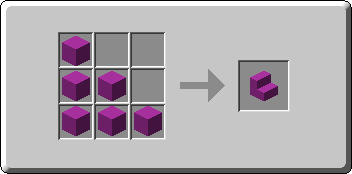 Magenta Concrete Stairs crafting recipe — the exact Crafting Table grid layout in Minecraft 26.3