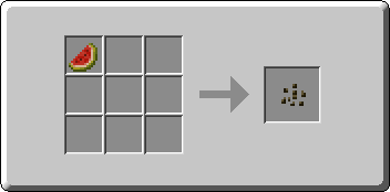 Melon Seeds crafting recipe — the exact Crafting Table grid layout in Minecraft 26.3