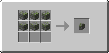 Mossy Stone Brick Wall crafting recipe — the exact Crafting Table grid layout in Minecraft 26.3
