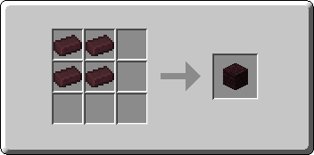 Nether Bricks crafting recipe — the exact Crafting Table grid layout in Minecraft 26.3