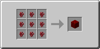 Nether Wart Block crafting recipe — the exact Crafting Table grid layout in Minecraft 26.3