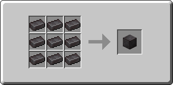 Block of Netherite crafting recipe — the exact Crafting Table grid layout in Minecraft 26.3