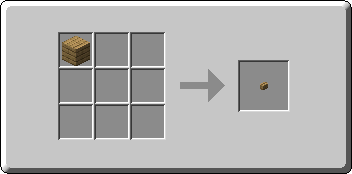 Button crafting recipe — the exact Crafting Table grid layout in Minecraft 26.3