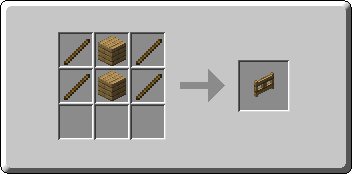 Fence Gate crafting recipe — the exact Crafting Table grid layout in Minecraft 26.3