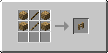 Fence crafting recipe — the exact Crafting Table grid layout in Minecraft 26.3