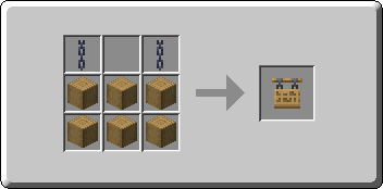 Hanging Sign crafting recipe — the exact Crafting Table grid layout in Minecraft 26.3