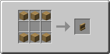 Shelf crafting recipe — the exact Crafting Table grid layout in Minecraft 26.3