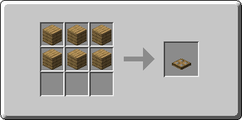 Trapdoor crafting recipe — the exact Crafting Table grid layout in Minecraft 26.3