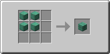 Oxidized Cut Copper crafting recipe — the exact Crafting Table grid layout in Minecraft 26.3