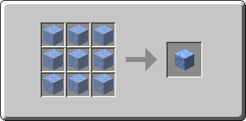 Packed Ice crafting recipe — the exact Crafting Table grid layout in Minecraft 26.3