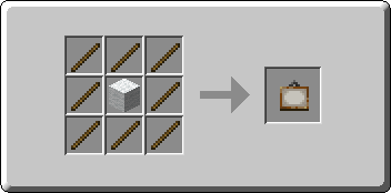 Painting crafting recipe — the exact Crafting Table grid layout in Minecraft 26.3