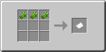 Paper crafting recipe — the exact Crafting Table grid layout in Minecraft 26.3