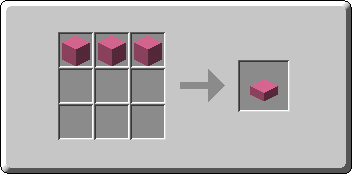Pink Concrete Slab crafting recipe — the exact Crafting Table grid layout in Minecraft 26.3