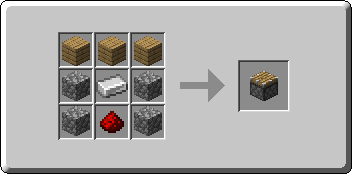Piston crafting recipe — the exact Crafting Table grid layout in Minecraft 26.3