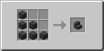 Polished Deepslate Stairs crafting recipe — the exact Crafting Table grid layout in Minecraft 26.3