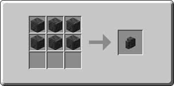 Polished Deepslate Wall crafting recipe — the exact Crafting Table grid layout in Minecraft 26.3